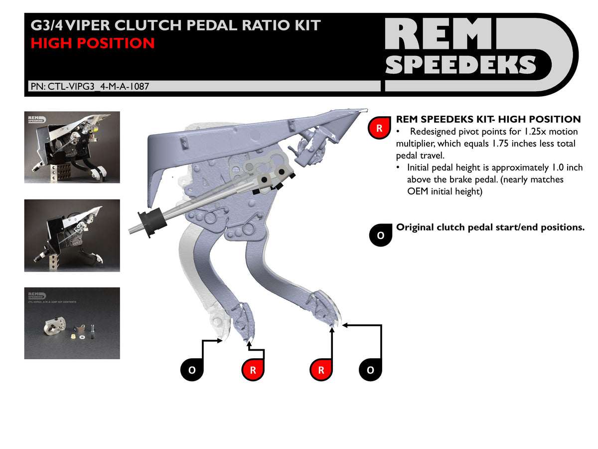 G3/4 VIPER CLUTCH PEDAL RATIO KIT (CTL-VIPG3_4-M-A-1087)